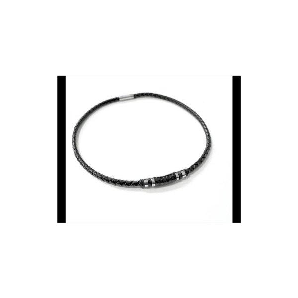 Echt Leder Kette geflochten Lederkette Halskette mit Edelstahl Damen & Herren