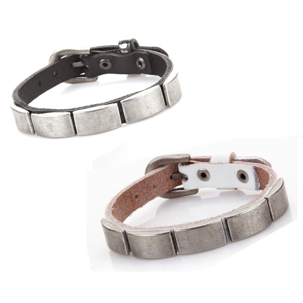 Lederarmband Echt Leder Armband  in Schwarz oder Weiß  Unisex