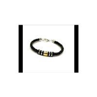Lederarmband geflochten mit Edelstahl Perlen