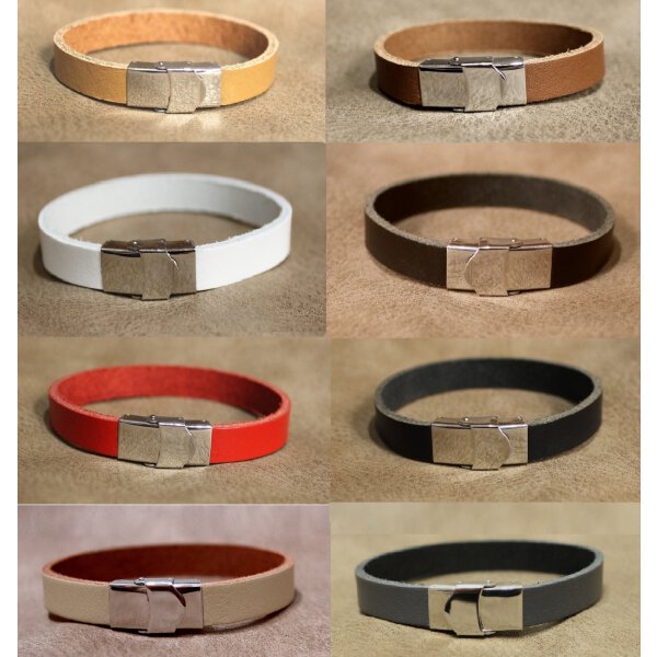 Lederarmband Echt Leder Armband mit Edelstahl Verschluss Unisex