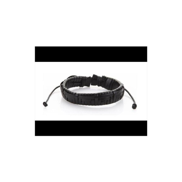 Surferarmband Lederarmband Leder Armband Surfer für Damen und Herren M1 Schwarz mit Muster