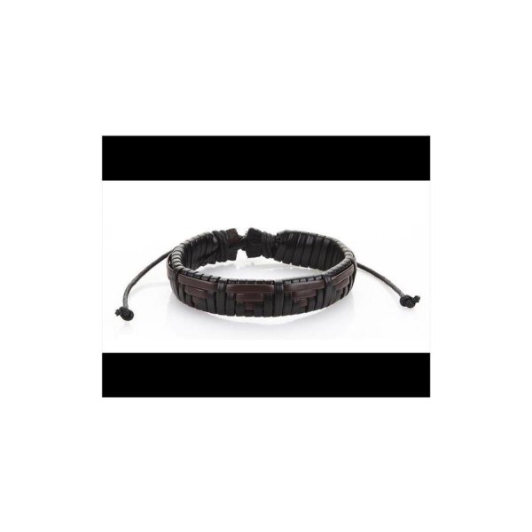 Surferarmband Lederarmband Leder Armband Surfer für Damen und Herren M1 Schwarz mit Muster Braun