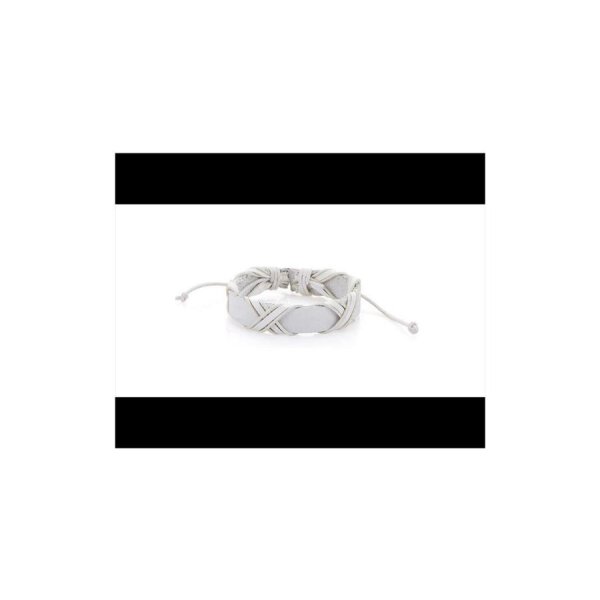 Surferarmband Lederarmband Leder Armband Surfer für Damen und Herren M2 Weiß 15mm Stark mit Bändern