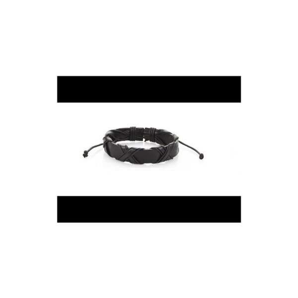 Surferarmband Lederarmband Leder Armband Surfer für Damen und Herren M2 Schwarz 15mm Stark mit Bändern